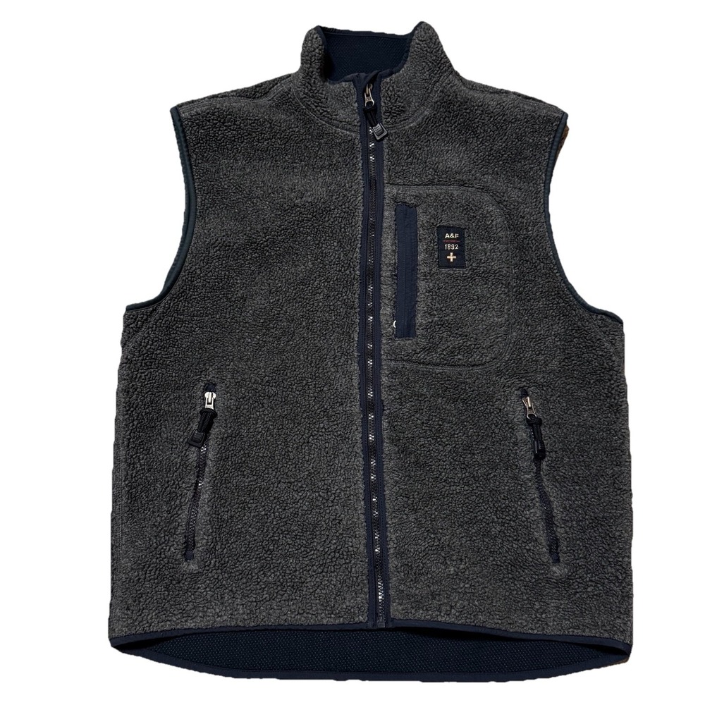Vtg Y2K abercrombie Fitch fleece vest large men Preppy